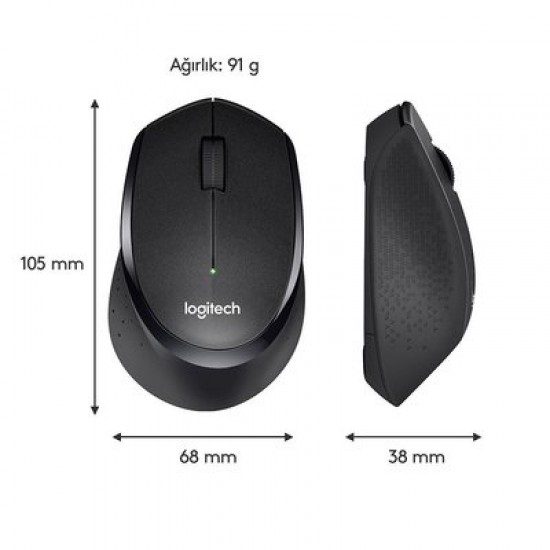 LOGITECH M330 Sessiz Kablosuz Mouse (Siyah)