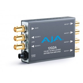 AJA 12GDA – 1x6 12G HD/SD SDI Reclocking Distribution Amplifier, 120M 12G cable equalization
