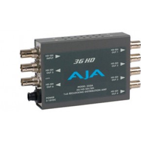 AJA 3GDA – 1x6 3G HD/SD SDI Reclocking Distribution Amplifier, 120M 3G cable equalization