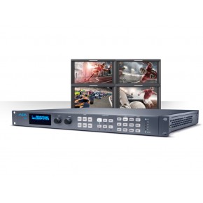 AJA FS4 – 1RU 4K/UltraHD/HD/SD frame sync and converter. 1-Channel 4K/Ultra HD, or 4 independent channel HD/SD frame syncs.