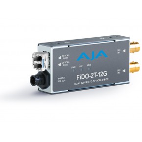 AJA FiDO 2T 12G – 2-Channel 12G-SDI to Single-Mode LC Fiber Transmitter