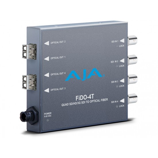 AJA FiDO 4T X – 4-Channel 3G-SDI to LC Fiber (CWDM). SFP modules are NOT included in purchase price.