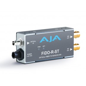 AJA FiDO R ST – Single-channel Optical Fiber (ST connector) to SD/HD/3G SDI with Dual SD/HD/3G SDI outputs