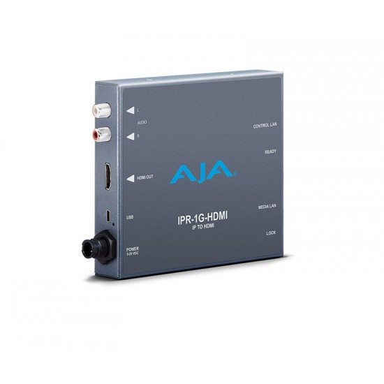 AJA IPR-1G-HDMI – JPEG 2000 IP Video and Audio to HDMI Mini-Converter