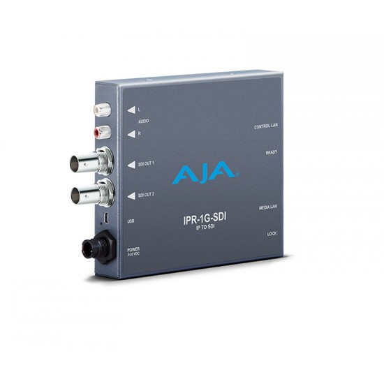 AJA IPR-1G-SDI – JPEG 2000 IP Video and Audio to 3G-SDI Mini-Converter