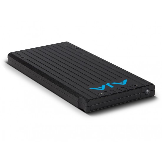 AJA PAK256 – 256GB Reliable SSD Recording Media encased in a protective housing with a rugged connection