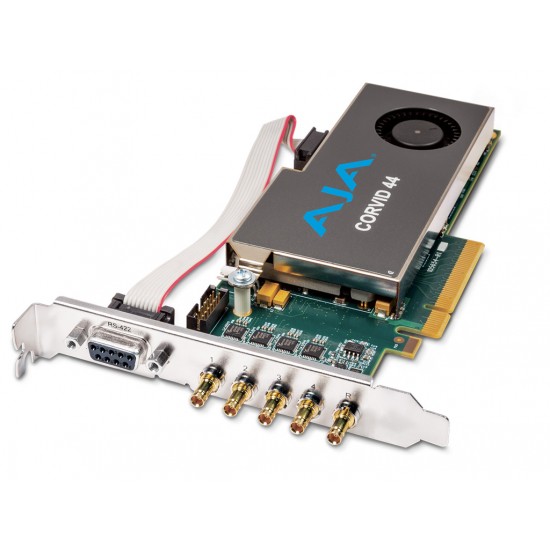AJA Corvid 44-T – Standard-Profile 8-Lane PCIe Express Gen 2.0 Card (With Cable)