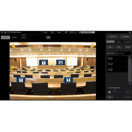 PTZ Control Center chargeable software option; Multi-Preset Control with interactive GUI PTZ Control Center chargeable software option; Multi-Preset Control with interactive GUI